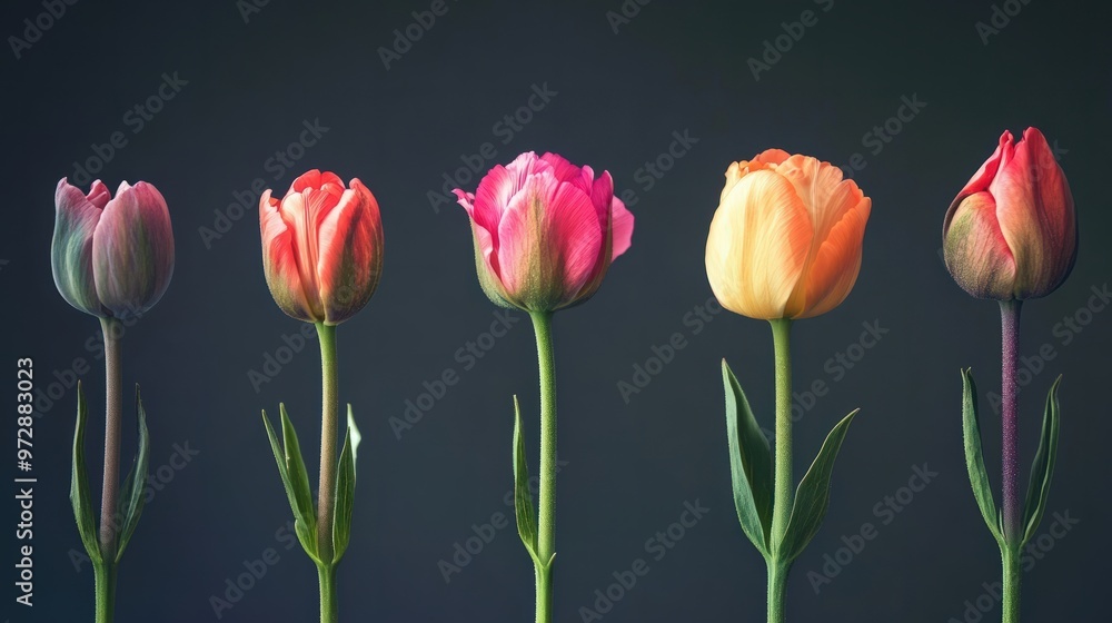 A time-lapse of a flower bloom, capturing the stages of a bud slowly unfolding into a vibrant, fully bloomed flower over time A time-lapse of a flower bloom, capturing the stages of a bud slowly unfolding into a vibrant, fully bloomed flower over time