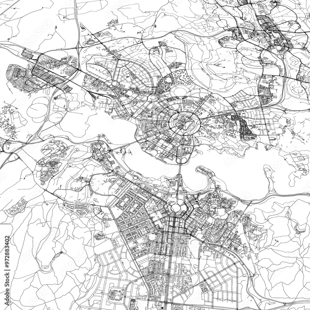 3D illustration of city and urban in Canberra Australia 3D illustration of city and urban in Canberra Australia