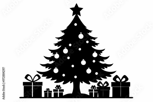 christmas tree silhouette