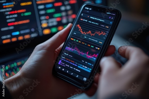 Close-up of mobile notifications reminding Gen Z client to review their portfolio â€“ Advisor sending weekly tips for smart financial management, promoting trust and remote financial support, fintech