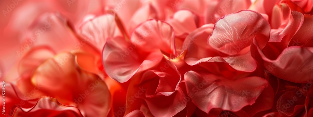 Close-up of vibrant pink fabric petals in soft light Close-up of vibrant pink fabric petals in soft light