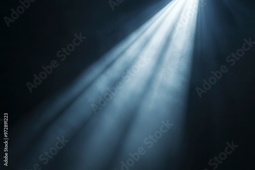 spotlight on stage or gods rays isolated on black background , ai