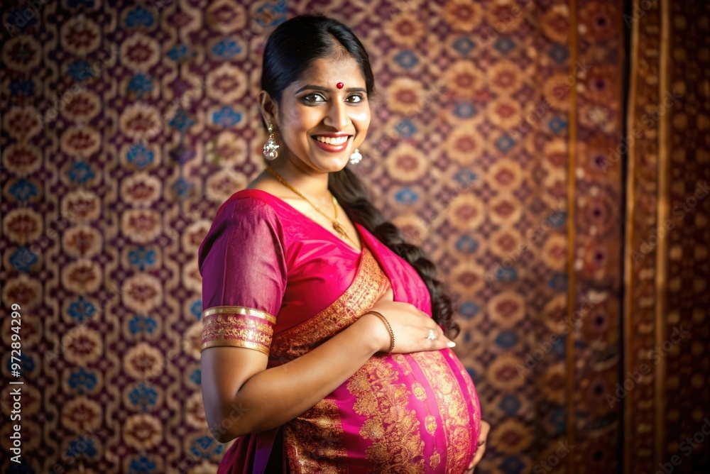 Fototapeta premium portrait of a smiling pregnant woman
