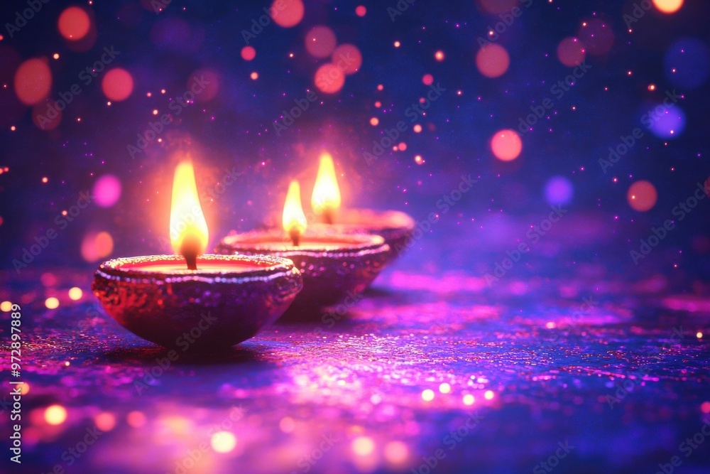 Cheerful festival of lights: indian deepavali greeting card template Cheerful festival of lights: indian deepavali greeting card template