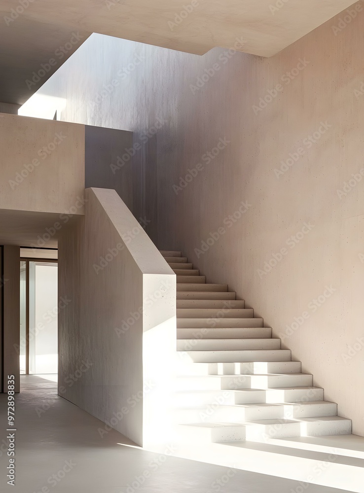Fototapeta premium Modern Concrete Staircase Interior Design