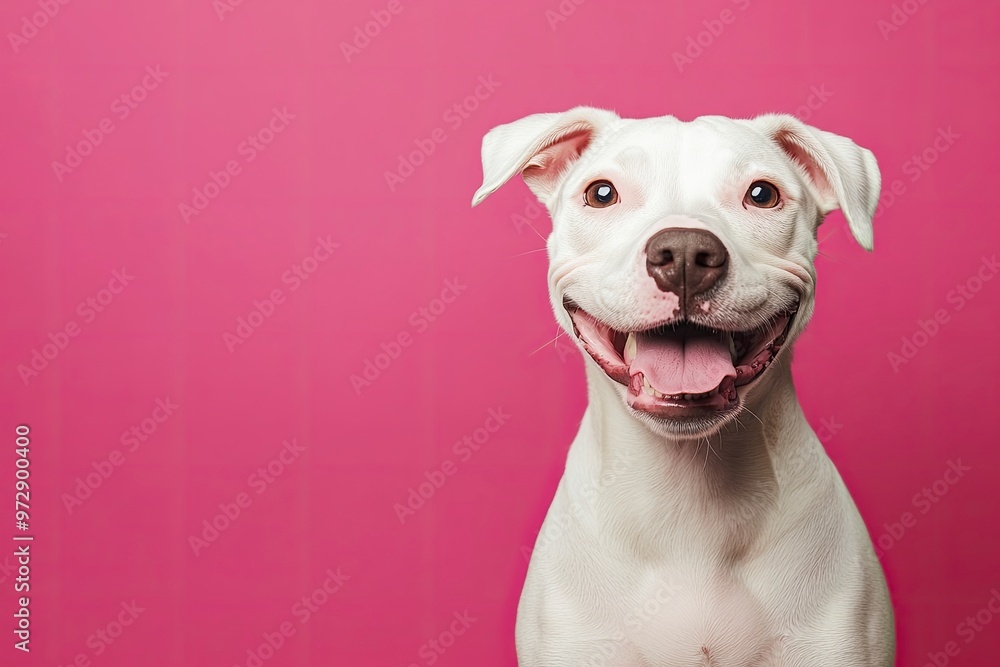 Smiling dog with happy expression face Isolated on magenta background , ai Smiling dog with happy expression face Isolated on magenta background , ai