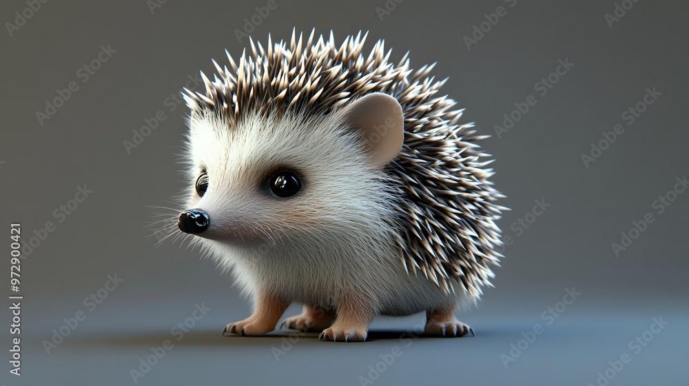 44. **Adorable 3D depiction of a baby hedgehog with a tiny nose and soft spines 44. **Adorable 3D depiction of a baby hedgehog with a tiny nose and soft spines
