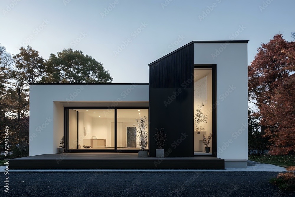 Modern Minimalist House with Black and White Exterior Modern Minimalist House with Black and White Exterior