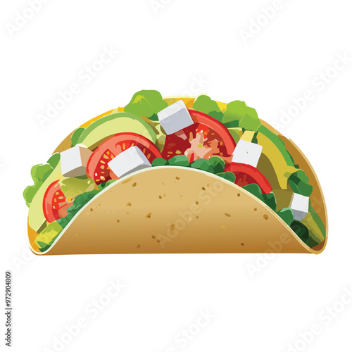 Avocado Feta Tomato Taco healthy food