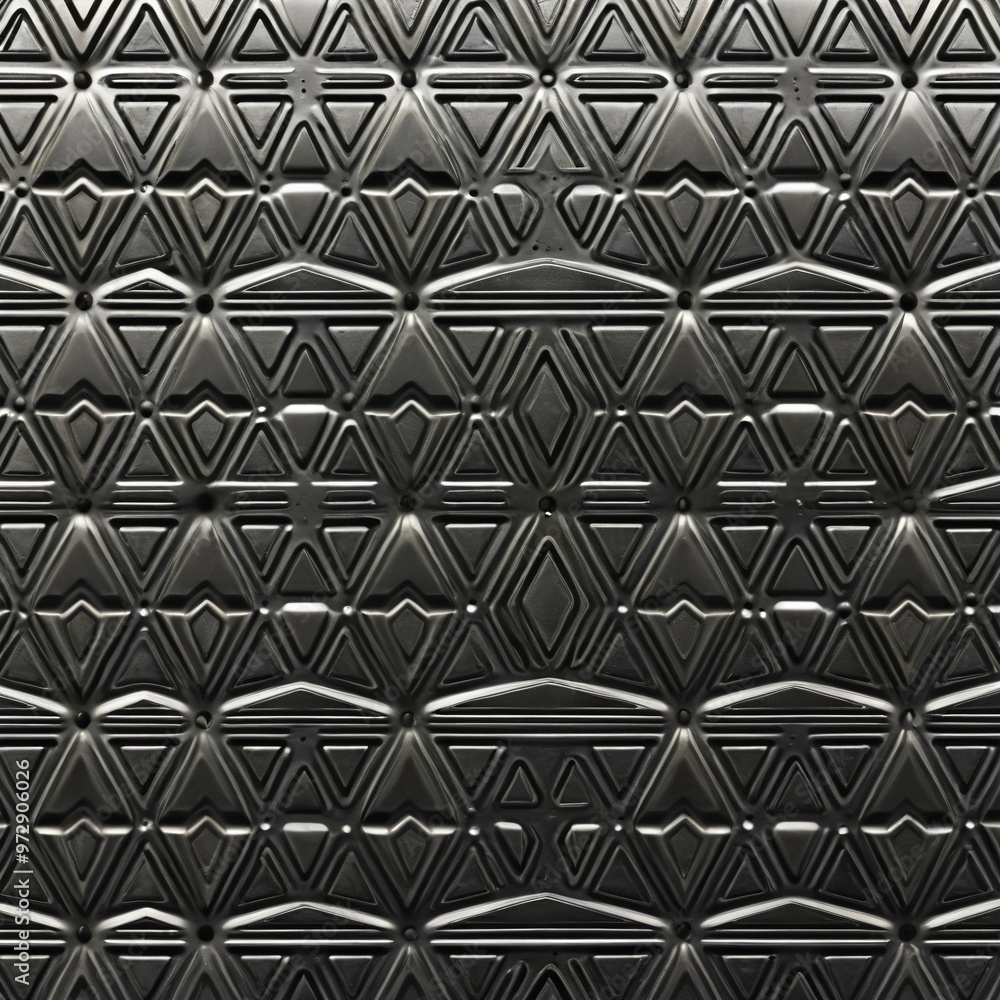 Close-up view of a metallic surface featuring intricate geometric designs Close-up view of a metallic surface featuring intricate geometric designs