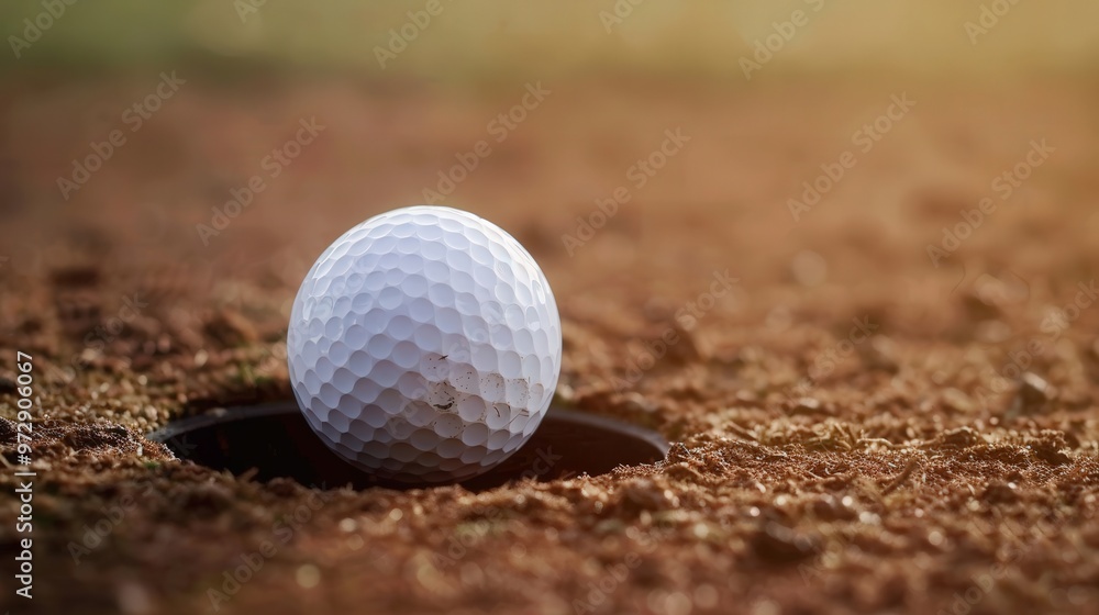 Golf Ball Journey, a close view of a golf ball rolling towards the hole, highlighting the anticipation of the game, with ample space for promotional messaging and storytelling elements Golf Ball Journey, a close view of a golf ball rolling towards the hole, highlighting the anticipation of the game, with ample space for promotional messaging and storytelling elements