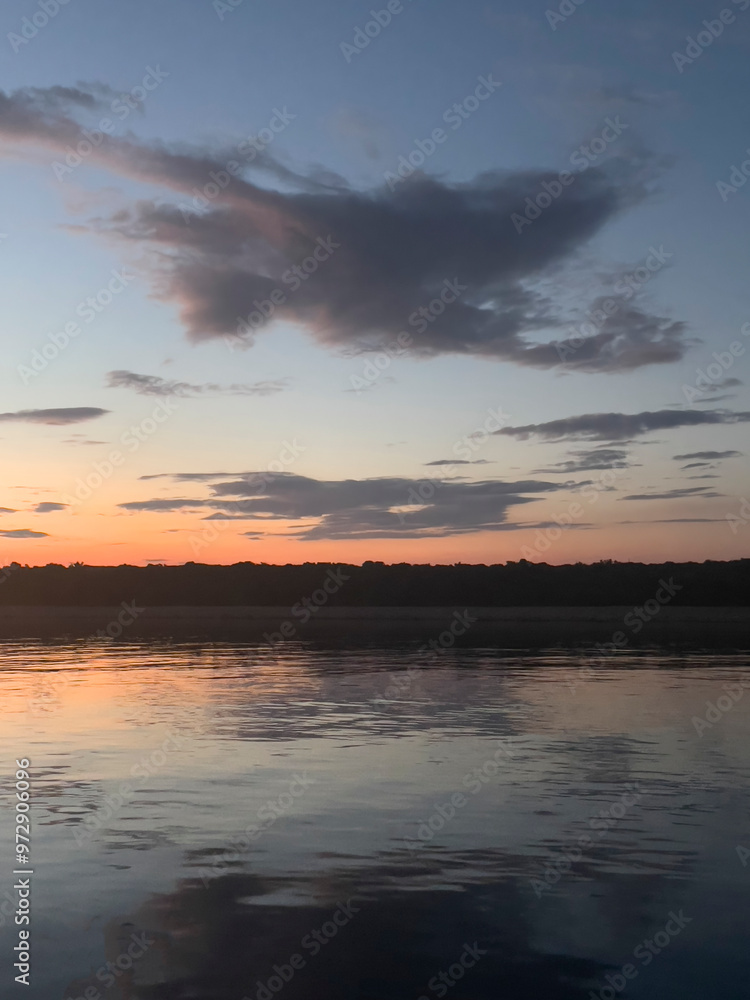 Fototapeta premium sunset over the lake