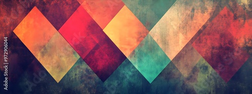 Abstract Geometric Pattern with Colorful Diamond Shapes