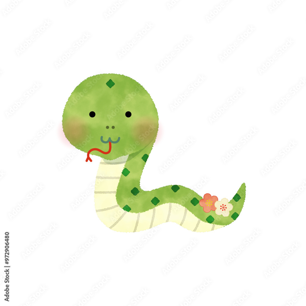 蛇の水彩風ベクターイラスト 蛇の水彩風ベクターイラスト