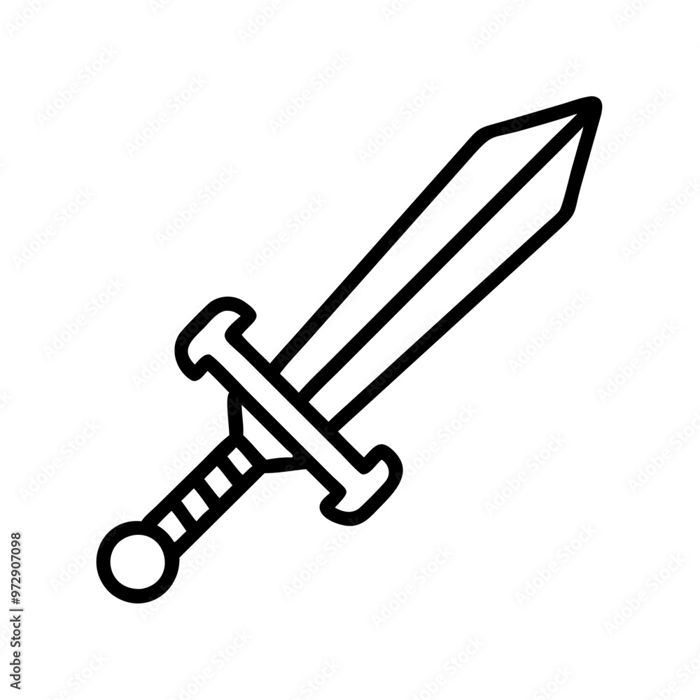 Fantasy Sword with Handle, Game Icon Fantasy Sword with Handle, Game Icon