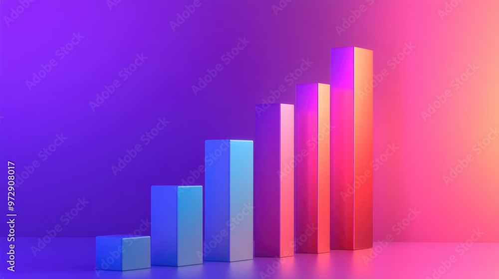 A 3D bar chart with a gradient color scheme and shadow effects, creating a visually striking representation of data for presentations or reports. A 3D bar chart with a gradient color scheme and shadow effects, creating a visually striking representation of data for presentations or reports.