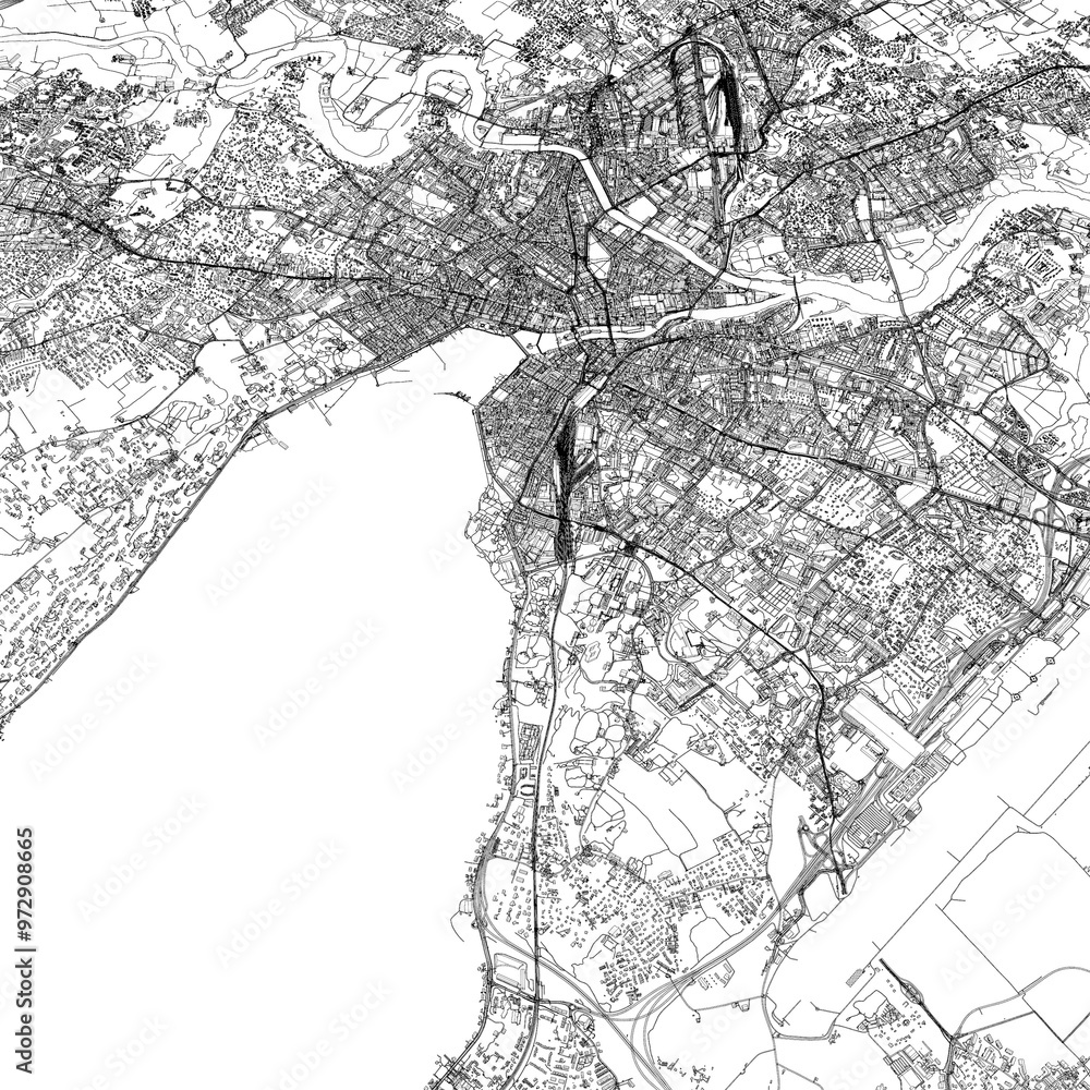 Naklejka premium 3D illustration of city and urban in Geneva Switzerland