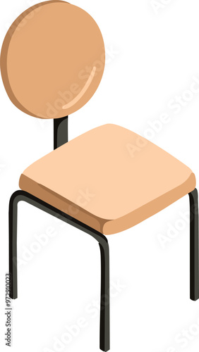 Isometric chair. Perfect for interior mood boards and planning sketches. Vector.