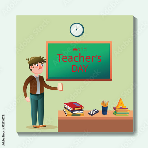 World teacher's day celebration. Happy Teacher's Day background. October 5. world teachers day celebration. vector illustration.