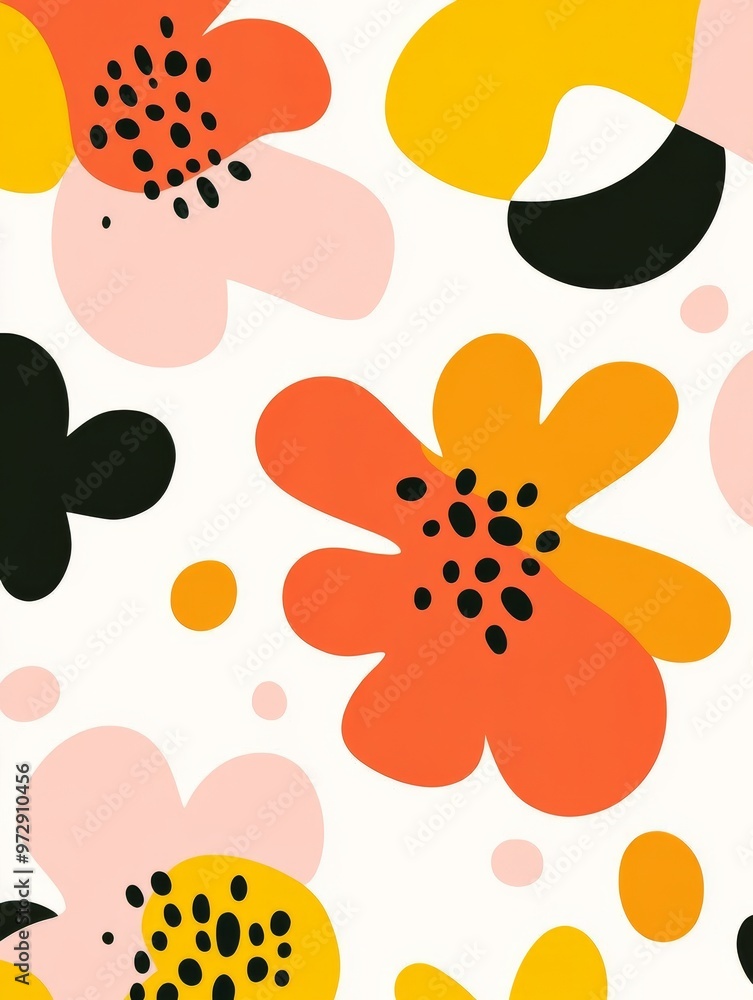 Fototapeta premium seamless floral minimalist, pastel color, pattern style --chaos 30 --ar 3:4 --v 6.1 Job ID: d5565a10-8881-4456-be41-13f518749db2