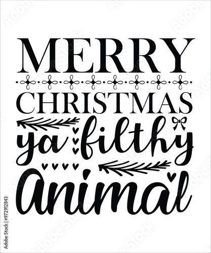 Merry Christmas ya filthy animal groovy wavy svg t shirt design