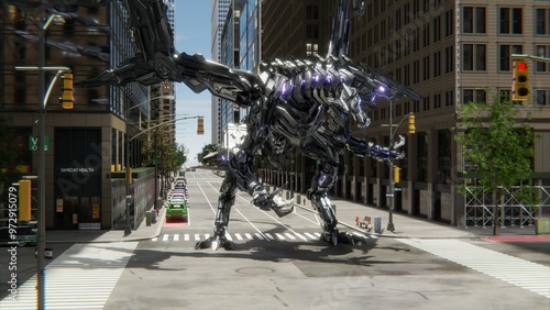 Photography A robot dinosaur monster.
