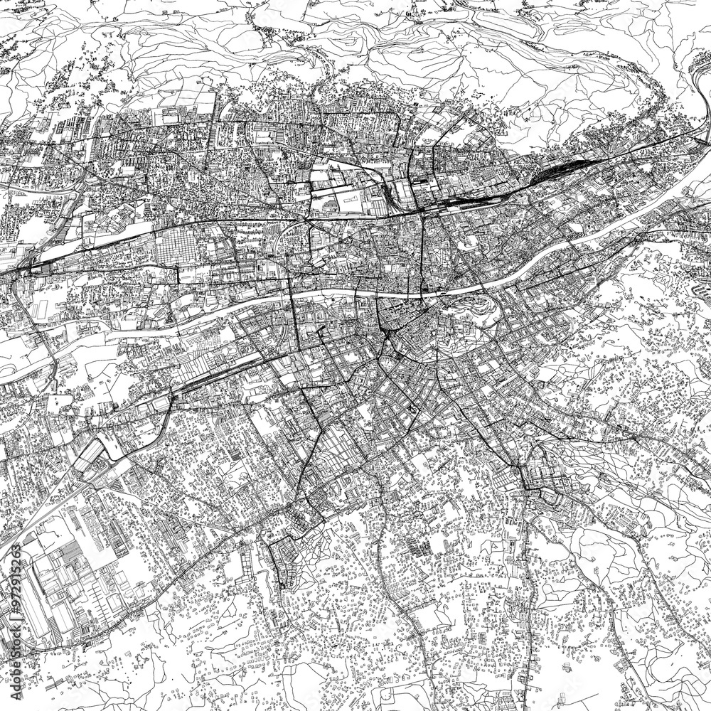 Fototapeta premium 3D illustration of city and urban in Graz Austria