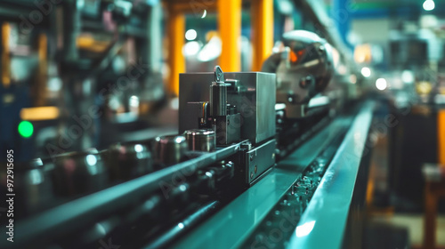 Wallpaper Mural Close-up of machinery on a production line in a modern manufacturing plant Torontodigital.ca