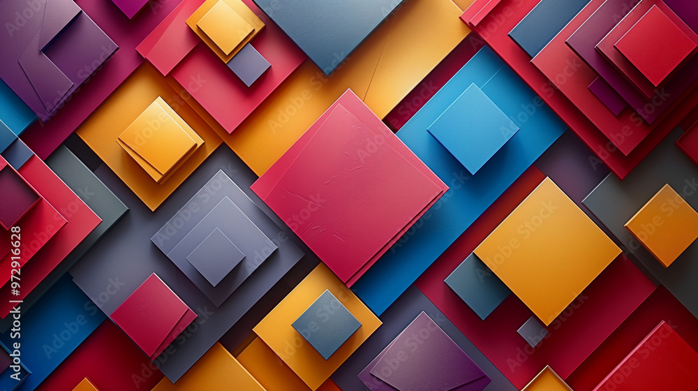 Colorful Geometric Shapes Layered Together in Vibrant Patterns and Textures on a Background Colorful Geometric Shapes Layered Together in Vibrant Patterns and Textures on a Background