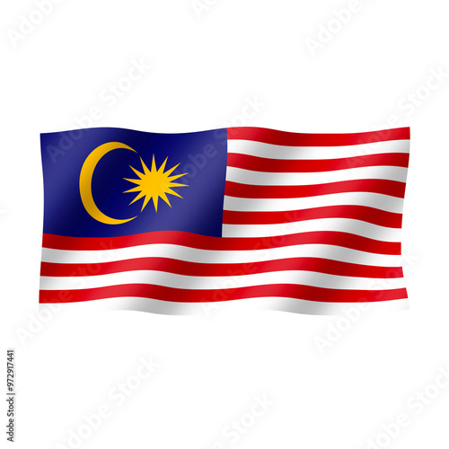 The malaysian flag flies beautifully photo