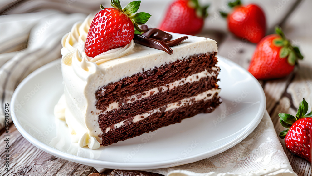 It's always nice to enjoy a chocolate cake with strawberries and cream filling on a daily basis and at celebrations. It's always nice to enjoy a chocolate cake with strawberries and cream filling on a daily basis and at celebrations.