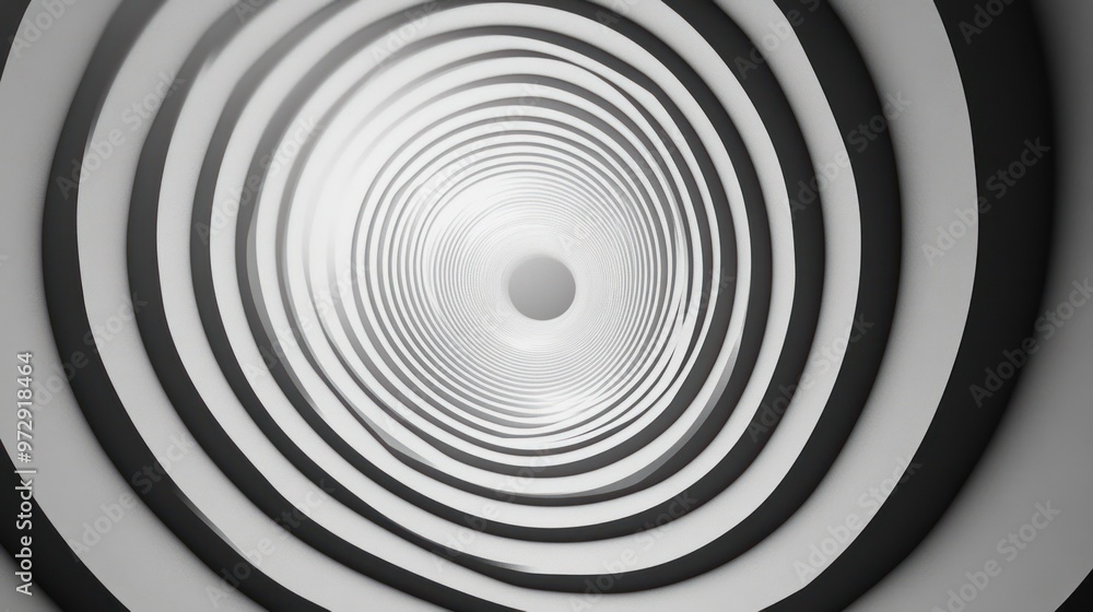 A pattern of concentric circles and radiating lines that create a dynamic sense of movement and depth, all in black and white A pattern of concentric circles and radiating lines that create a dynamic sense of movement and depth, all in black and white
