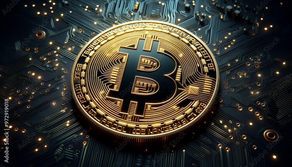 Bitcoin coin with sign Bitcoin coin with sign