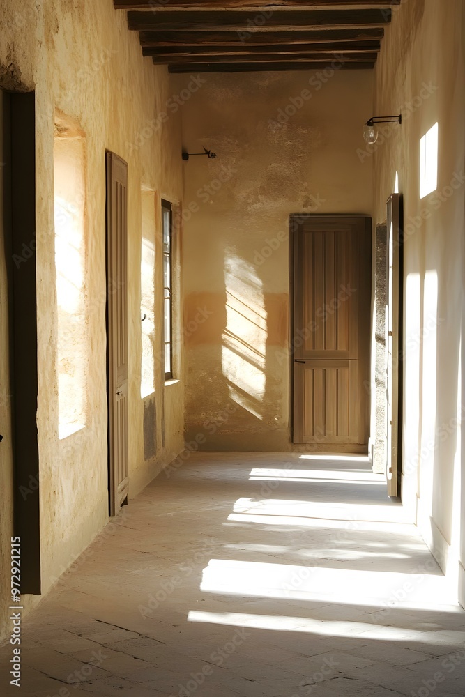 Sunbeams Through Doors And Windows In An Old Building Sunbeams Through Doors And Windows In An Old Building