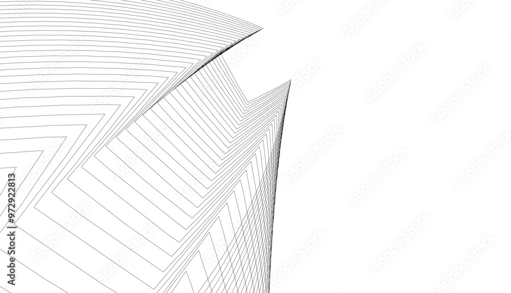 Building sketch architectural 3d illustration Building sketch architectural 3d illustration