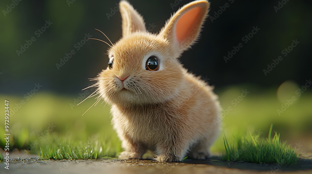 17. **Adorable 3D depiction of a small, fluffy bunny with long ears and a twitching nose 17. **Adorable 3D depiction of a small, fluffy bunny with long ears and a twitching nose