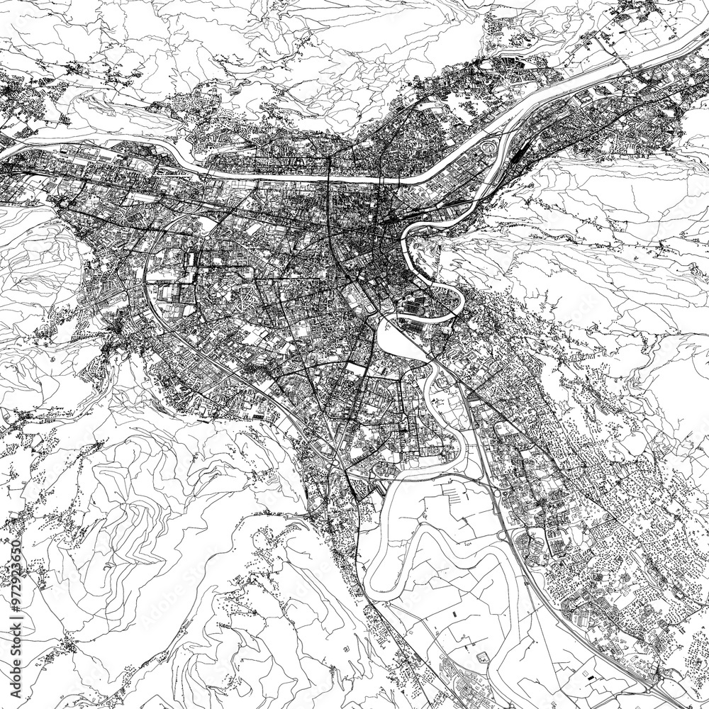 Obraz premium 3D illustration of city and urban in Grenoble France