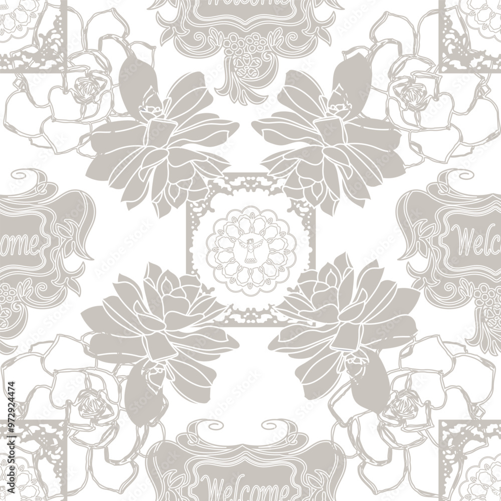 Fototapeta premium The Welcome to 2024 Inspired Design seamless pattern ,prints background, vectors, surface patterns , ,texture, repeat pattern, Pattern tile 