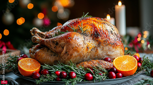roasted turkey christmas and thanksgiving meal