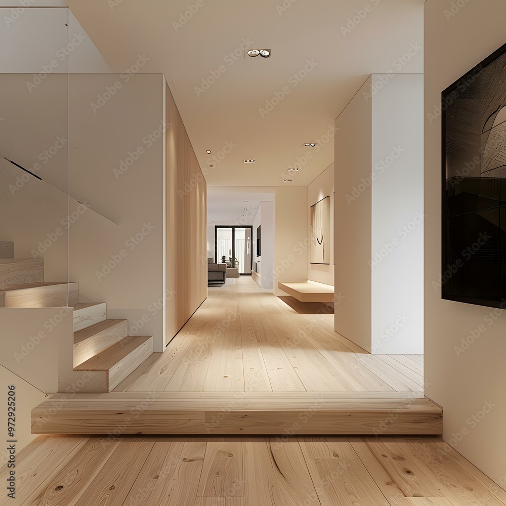 Modern Minimalist Interior Design of a Luxury House with Light Wood Flooring Modern Minimalist Interior Design of a Luxury House with Light Wood Flooring