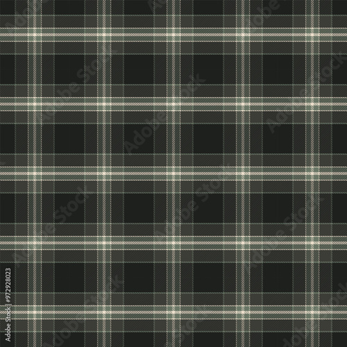 Plaid pattern with twill weave.Dark green tartan check seamless pattern.Vector illustration geometric background for fabric and paper.