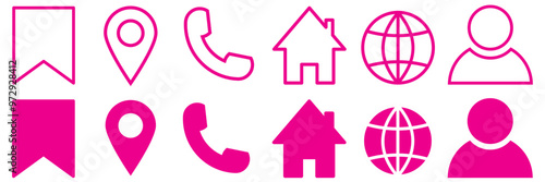 social media icons. social media logo, icon set - Contact us icon set. Web icons , call, location, globe, world, message, mail, address, website, icon