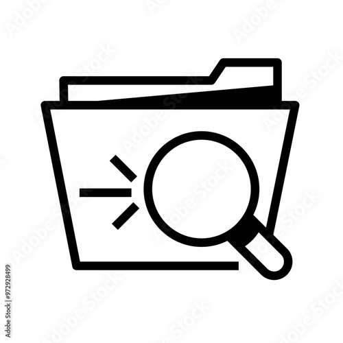 empty folder with magnify glass