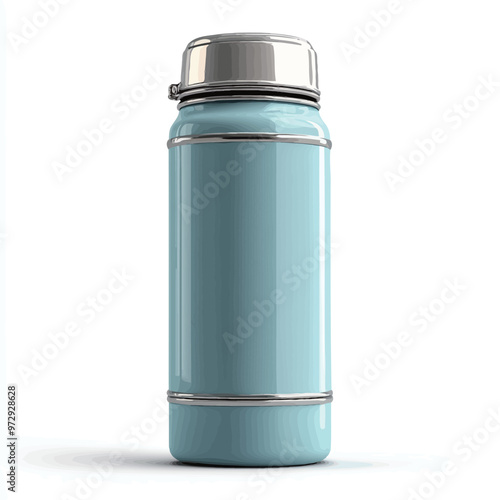 Thermos bottle isolated on white background. 3d render illustration.