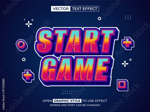 start game editable text, font effect, 3d text for title