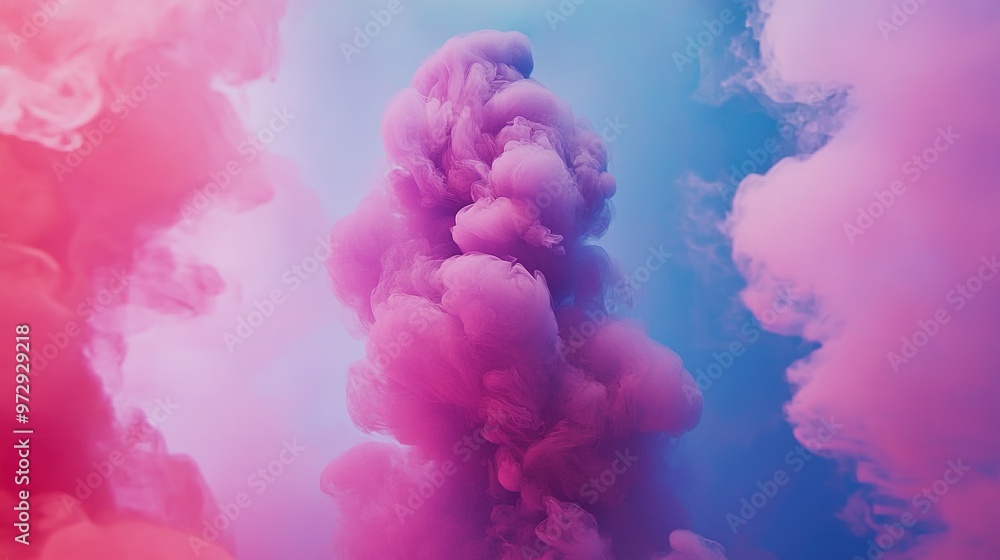 Colorful smoke swirling in pink and blue against a vibrant background, creating a dreamlike atmosphere Colorful smoke swirling in pink and blue against a vibrant background, creating a dreamlike atmosphere