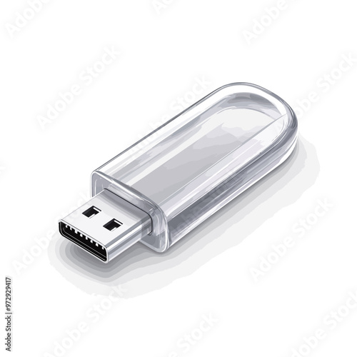 Usb flash drive isolated on white background. 3D illustration.
