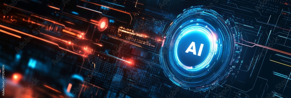 AI futuristic technology background vector AI futuristic technology background vector