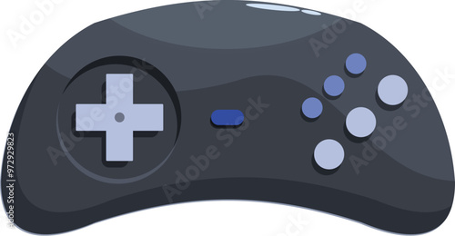 Black gamepad with buttons is lying and waiting for start of exciting cyber sport competition