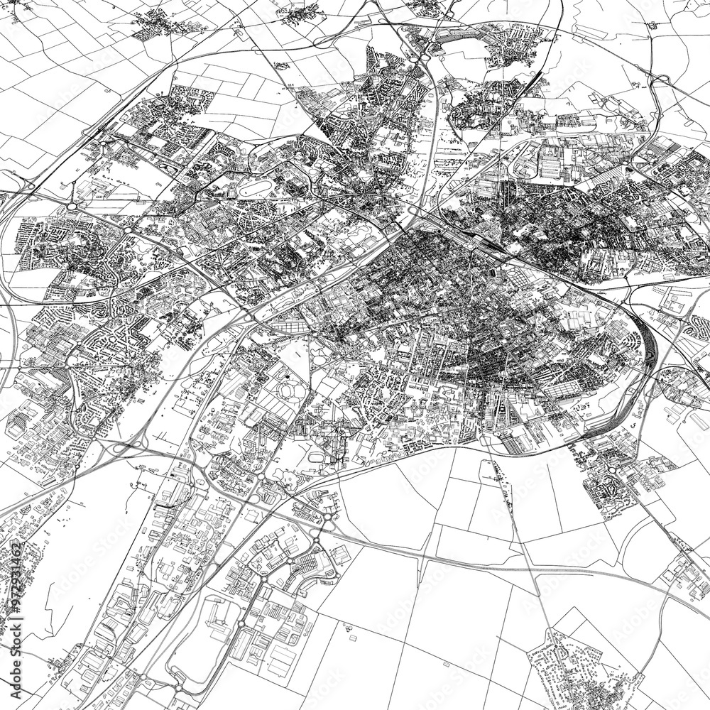Fototapeta premium 3D illustration of city and urban in Reims France